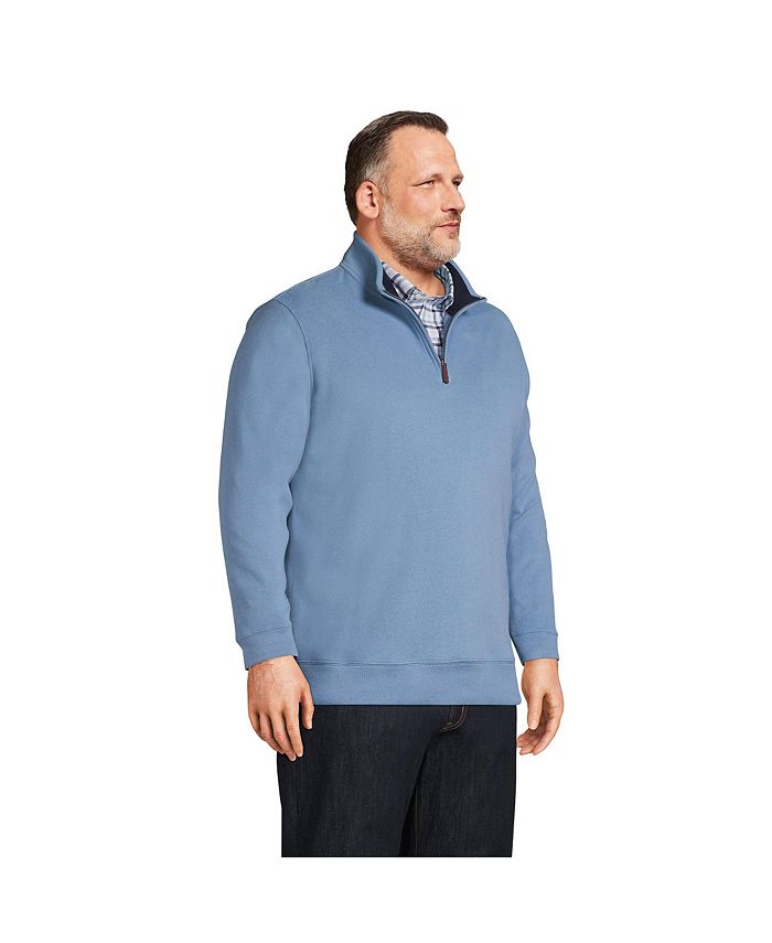 Lands' End Big & Tall Bedford Rib Quarter Zip Sweater Macy's