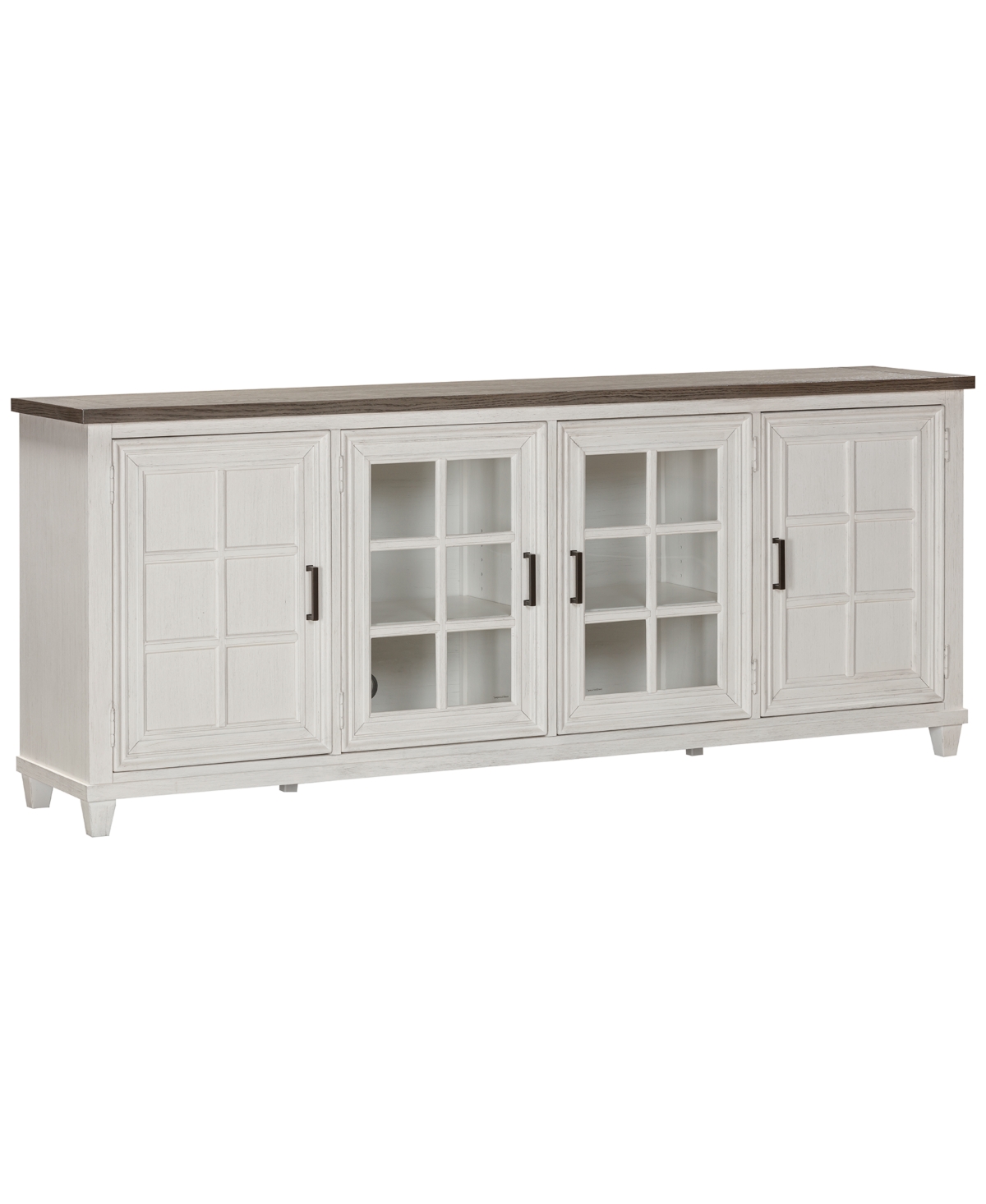 Macy's 84" Dawnwood Tv Console With 4 Doors In White