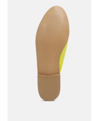 YASHTA Womens Patent Studded Flat Mules