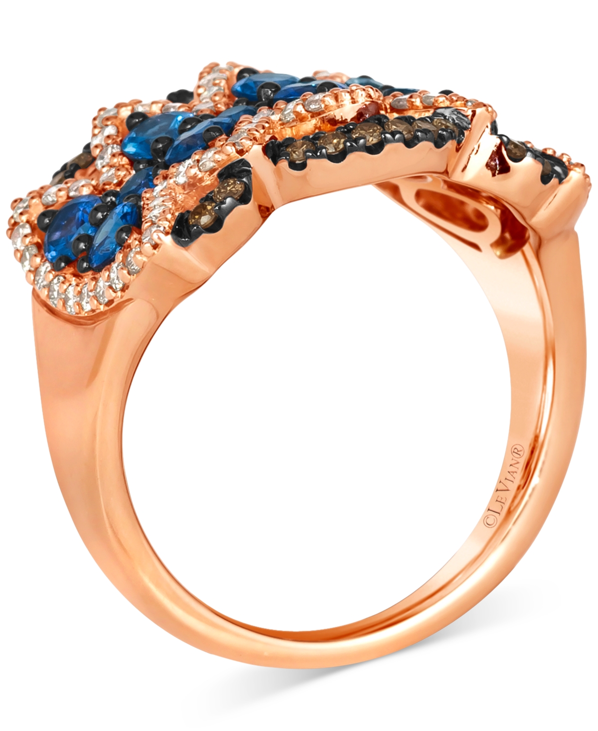 Shop Le Vian Blueberry Sapphire (1-1/6 Ct. T.w.) & Diamond (5/8 Ct. T.w.) Crown Ring In 14k Rose Gold In K Strawberry Gold Ring