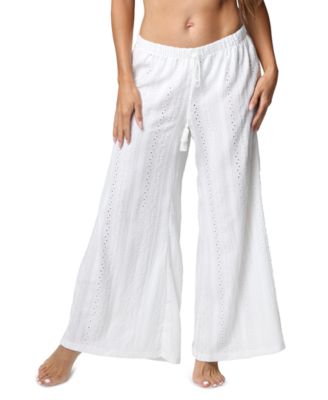 J Valdi - Women's Fly Away Eyelet Wide-Leg Pants