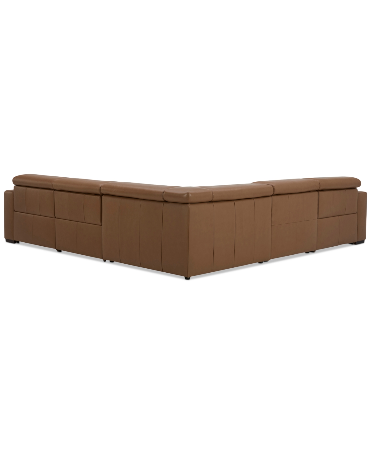 Nevio 5-Pc. Leather Sectional with 3 Power Recliners and Headrests, Created For Macy's