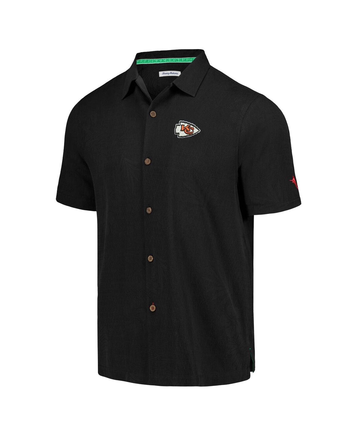 Tommy Bahama Men's  Black Kansas City Chiefs Tidal Kickoff Camp Button-up Shirt In Black
