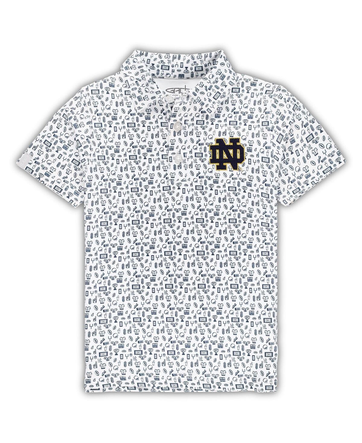 Garb Babies' Toddler Boys And Girls  White Notre Dame Fighting Irish Crew All-over Print Polo Shirt