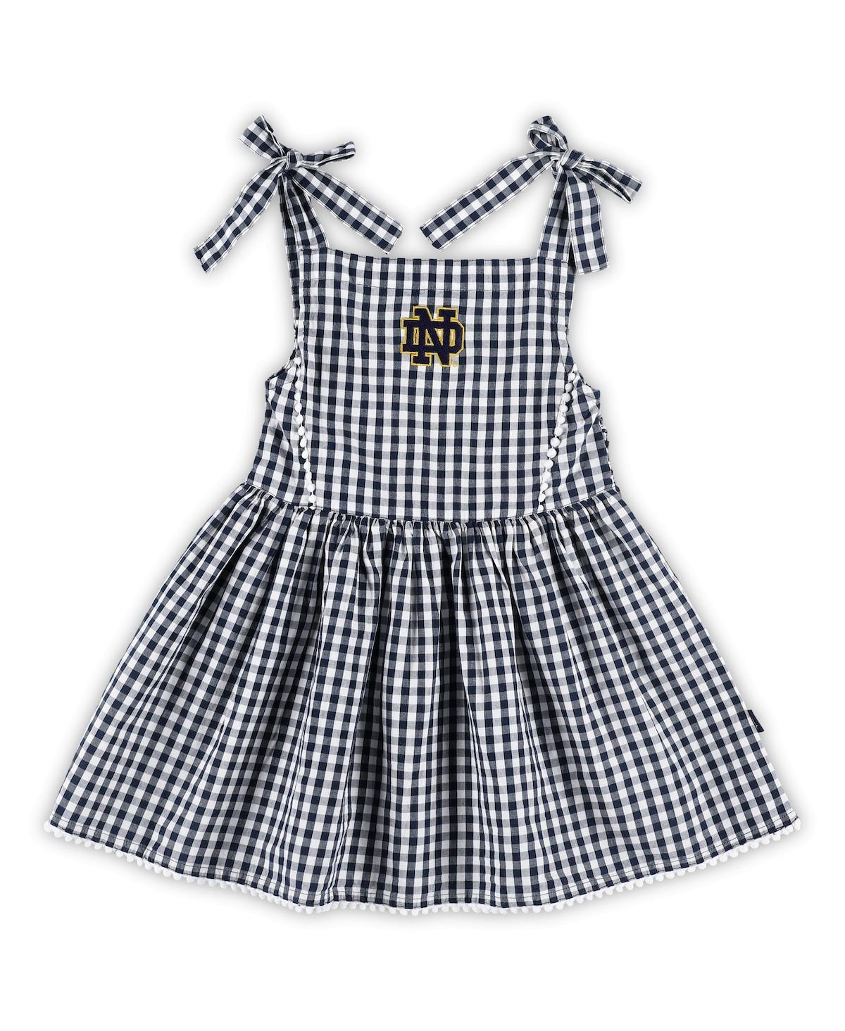 Shop Garb Girls Toddler  Navy Notre Dame Fighting Irish Teagan Gingham Sleeveless Dress