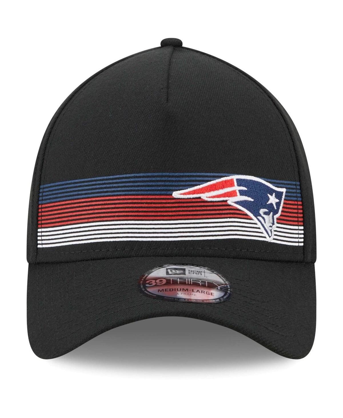 Men's New EraNew England Patriots Flawless Stripe 39THIRTY Flex Hat - Black