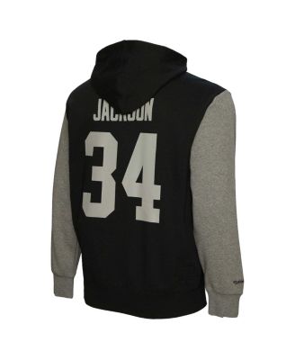 Men's Bo Jackson Black Las Vegas Raiders Retired Player Name and Number Pullover Hoodie