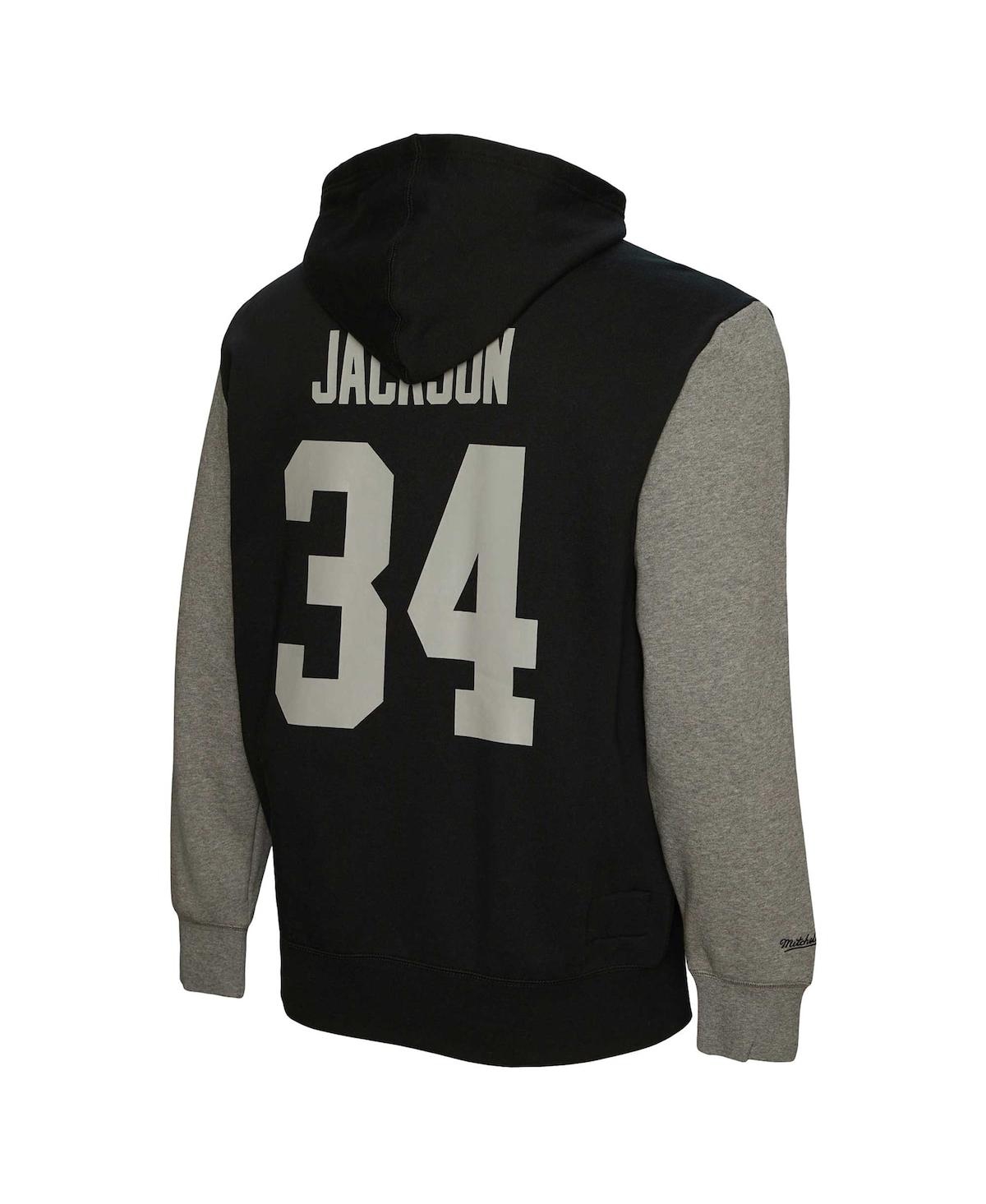 Mitchell & Ness Men's  Bo Jackson Black Las Vegas Raiders Retired Player Name And Number Pullover Hoo In Black