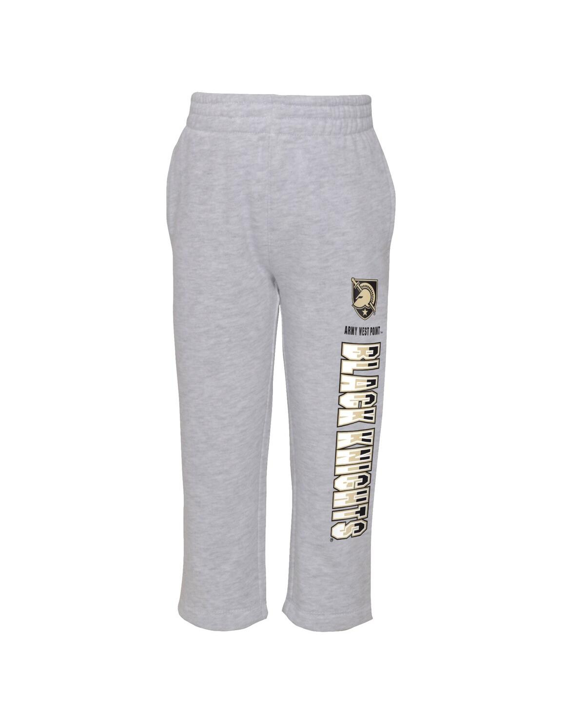 Outerstuff Toddler Boys And Girls Heather Gray, Black Army Black Knights Playmaker Pullover Hoodie And Pants Se In Heather Gray,black