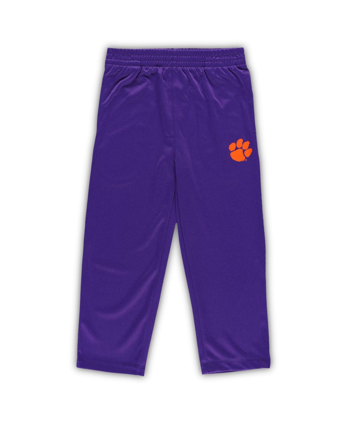 Outerstuff Toddler Boys And Girls Orange, Purple Clemson Tigers Red Zone Jersey And Pants Set In Orange,purple