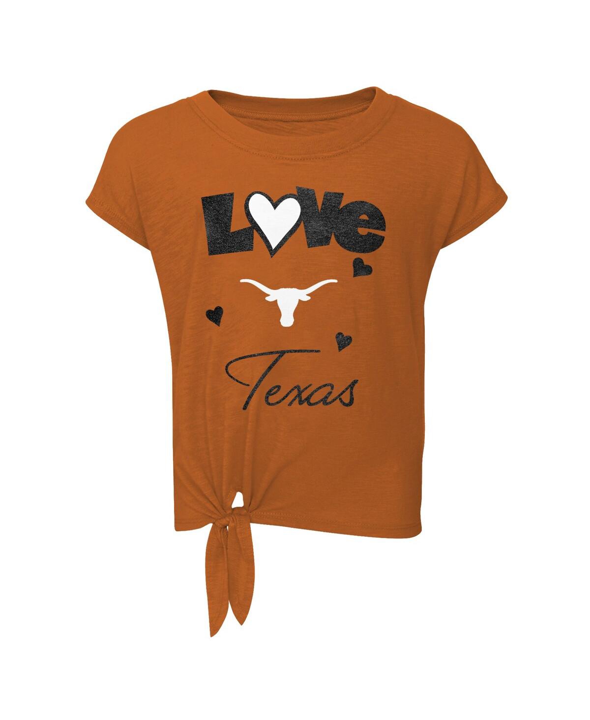 Shop Outerstuff Toddler Boys And Girls Texas Orange, Black Texas Longhorns Forever Love Team T-shirt And Leggings Se In Texas Orange,black