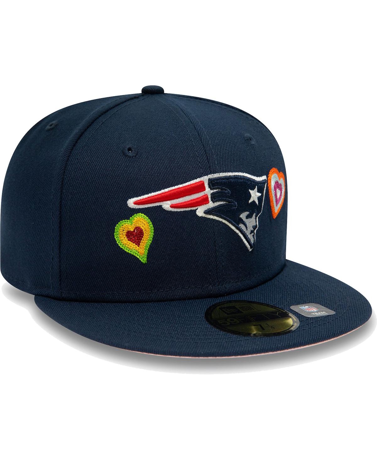 NEW ERA MEN'S NEW ERA NAVY NEW ENGLAND PATRIOTS CHAIN STITCH HEART 59FIFTY FITTED HAT 