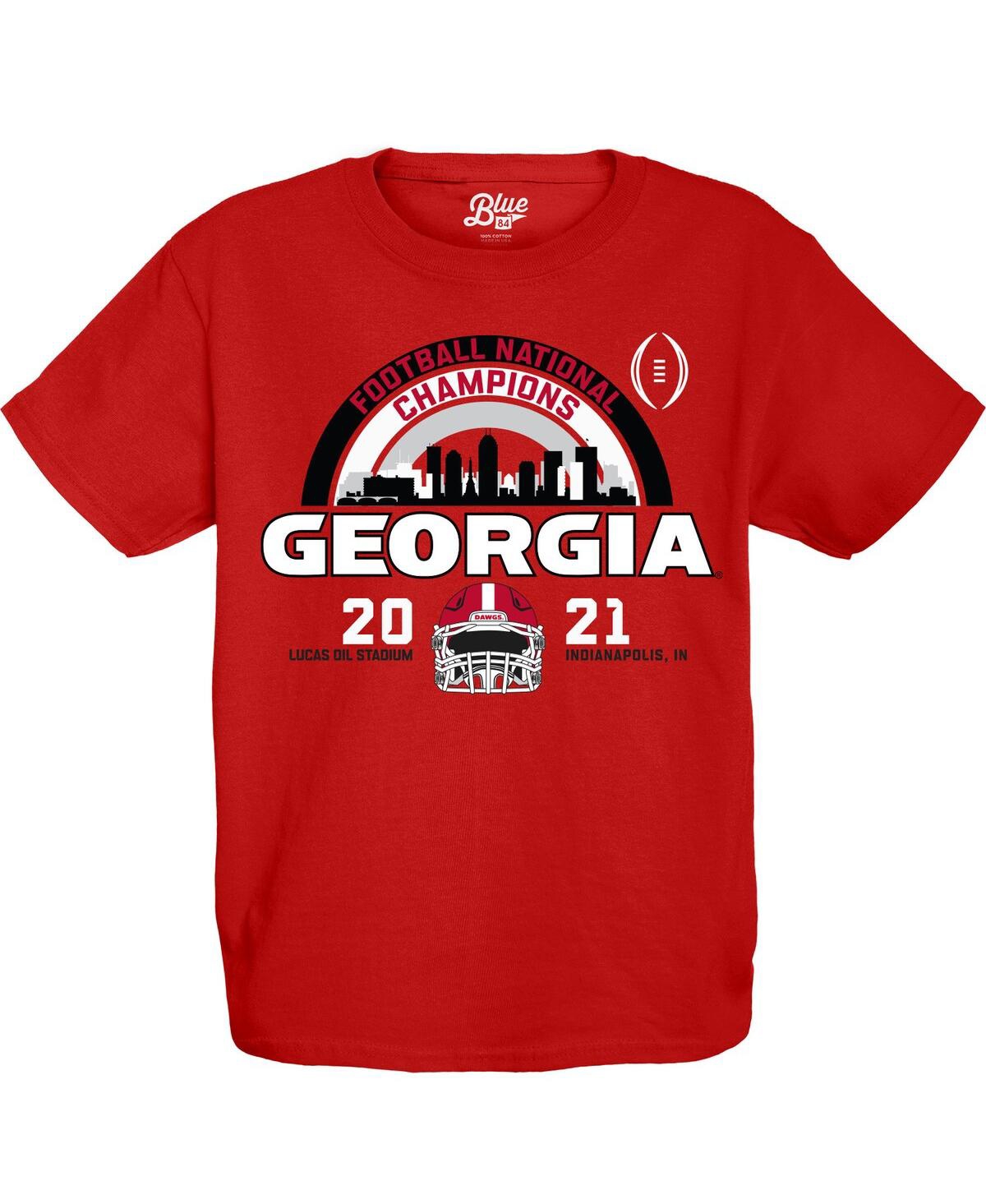 Big Boys Blue 84Georgia Bulldogs College Football Playoff 2021 National Champions Schedule T-shirt - Red