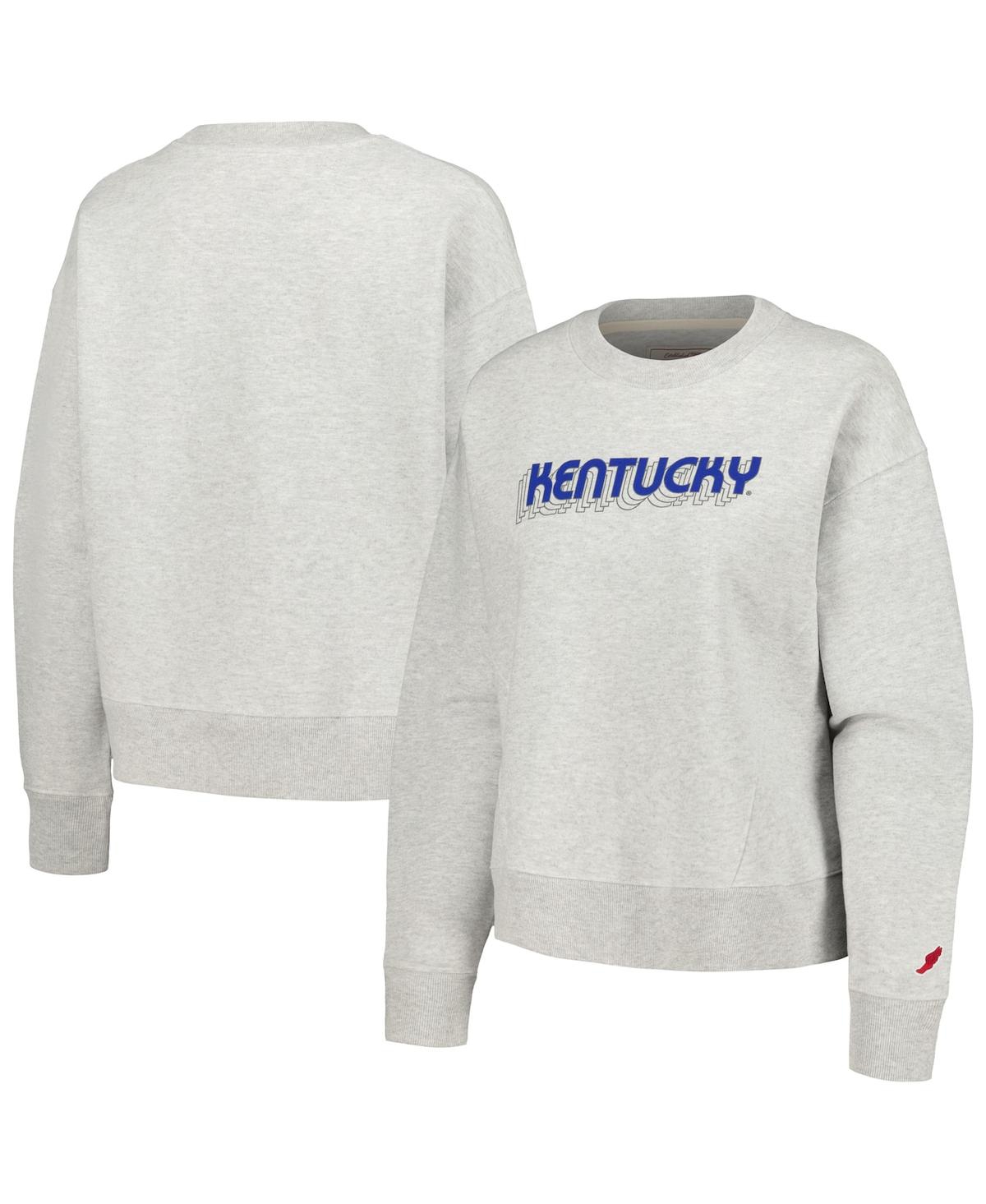 Women's League Collegiate Wear Ash Kentucky Wildcats Boxy Pullover Sweatshirt - Ash