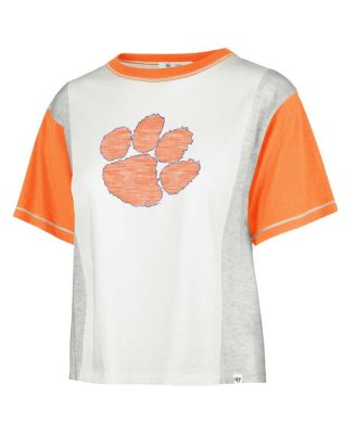Women's White Distressed Clemson Tigers Premier Tilda T-shirt