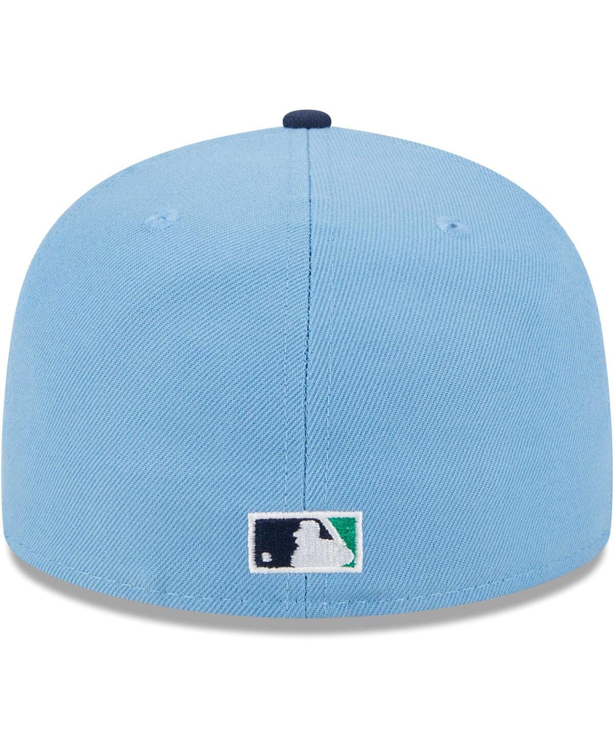 Shop New Era Men's  Light Blue, Navy Boston Red Sox Green Undervisor 59fifty Fitted Hat In Light Blue,navy