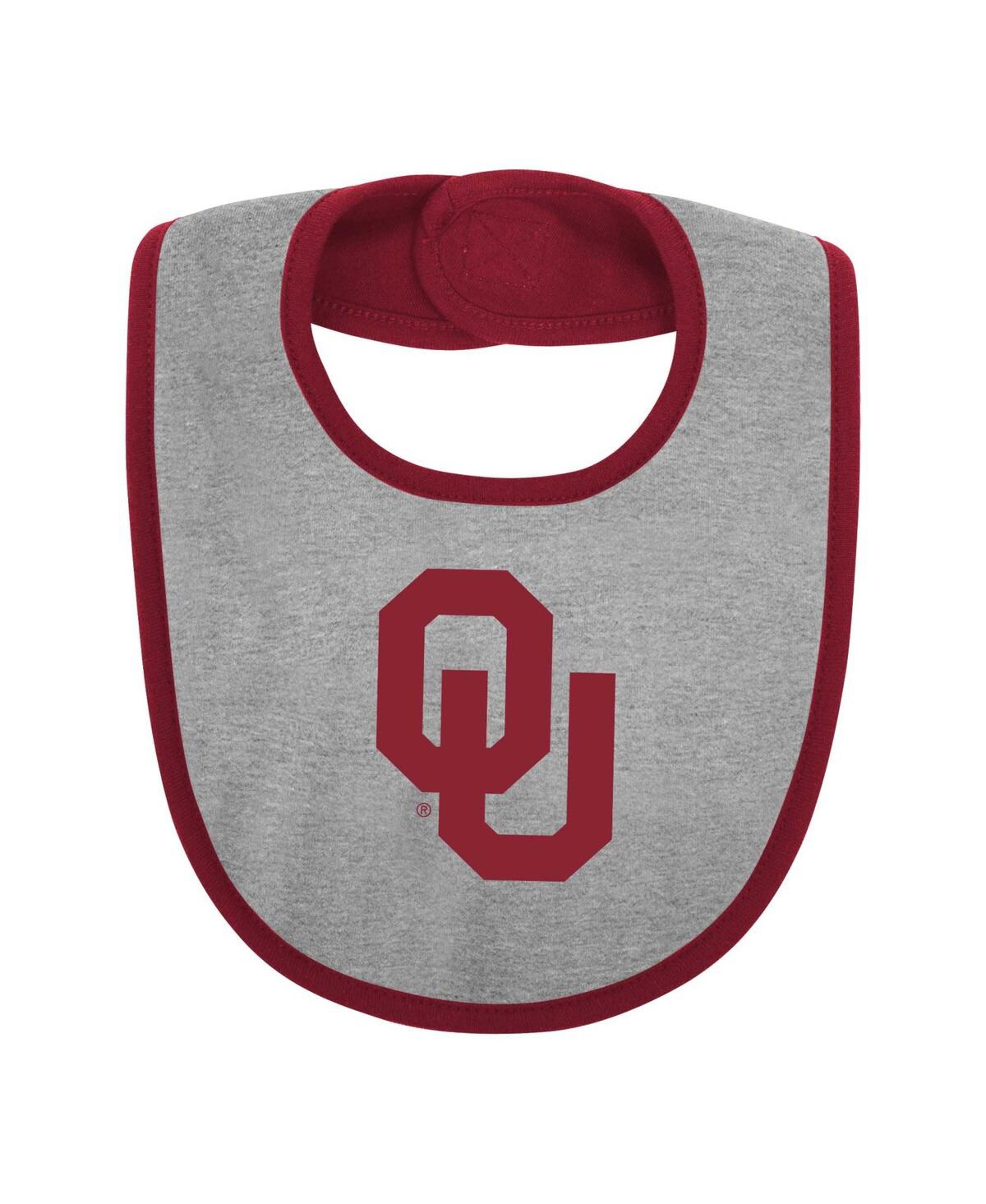Shop Outerstuff Newborn And Infant Boys And Girls Crimson Oklahoma Sooners Home Field Advantage Three-piece Bodysuit
