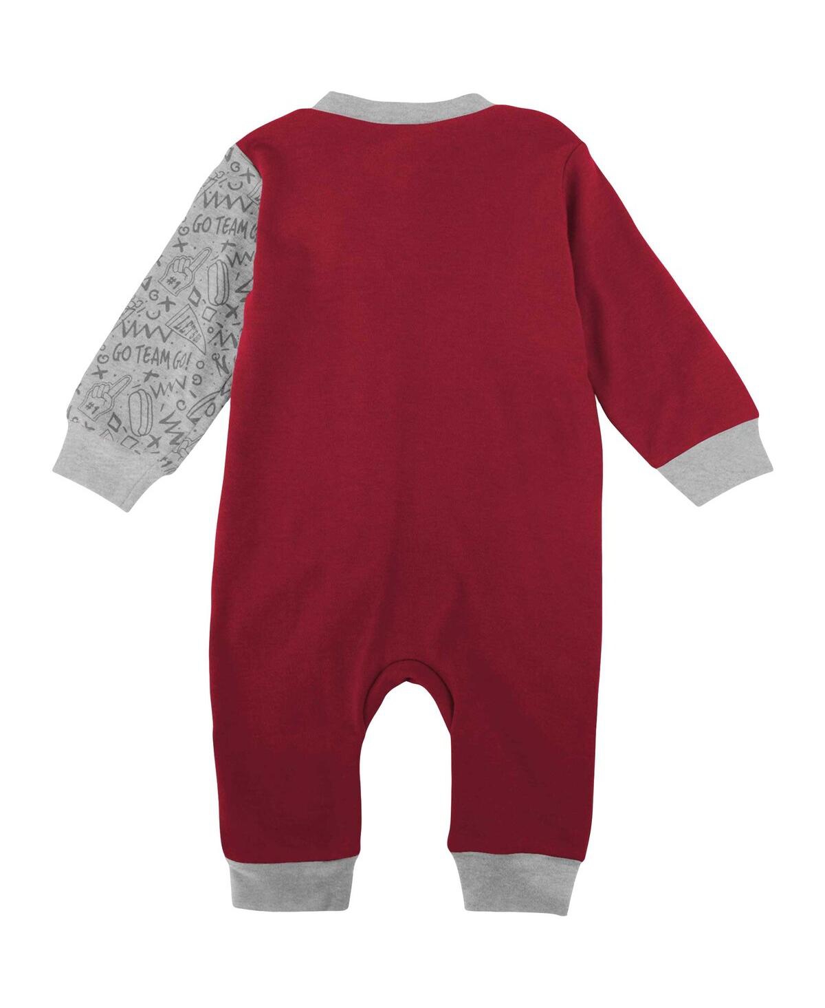 Newborn and Infant Boys and GirlsOklahoma Sooners Playbook Two-Tone Full-Snap Jumper - Crimson