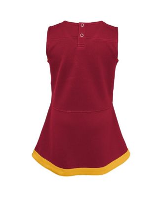 Girls Toddler Cardinal, Gold USC Trojans Two-Piece Cheer Captain Jumper Dress and Bloomers Set