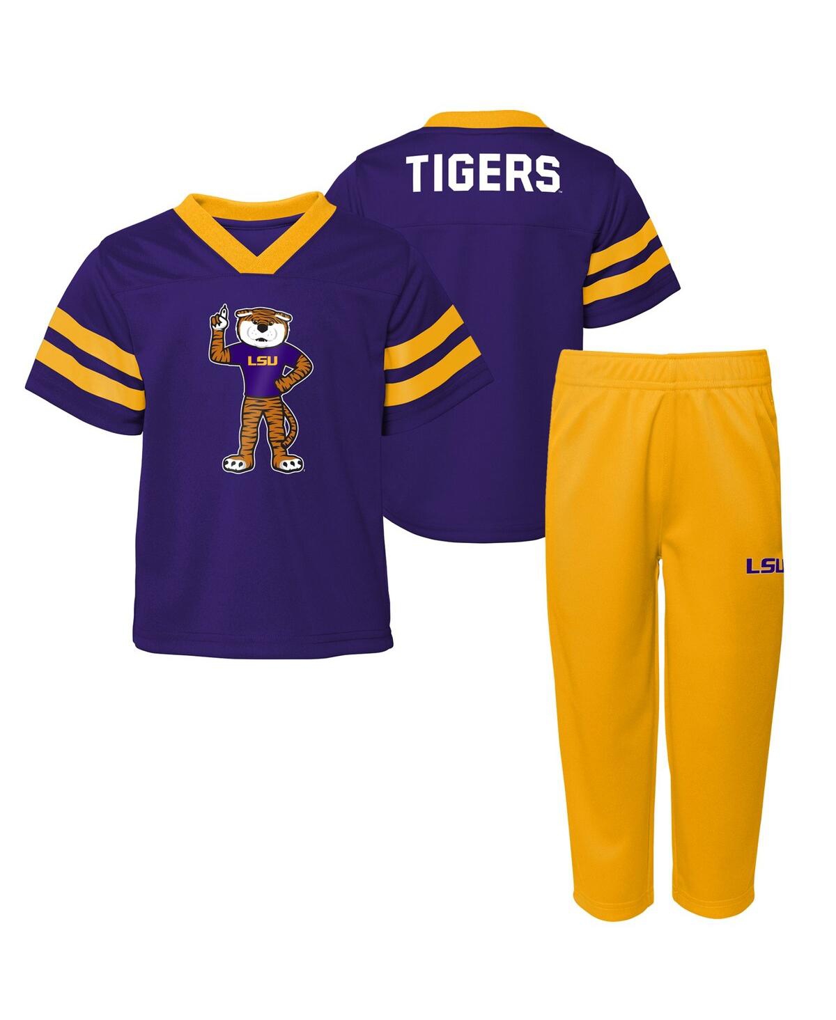 Toddler Boys and Girls Purple Lsu Tigers Two-Piece Red Zone Jersey and Pants Set - Purple