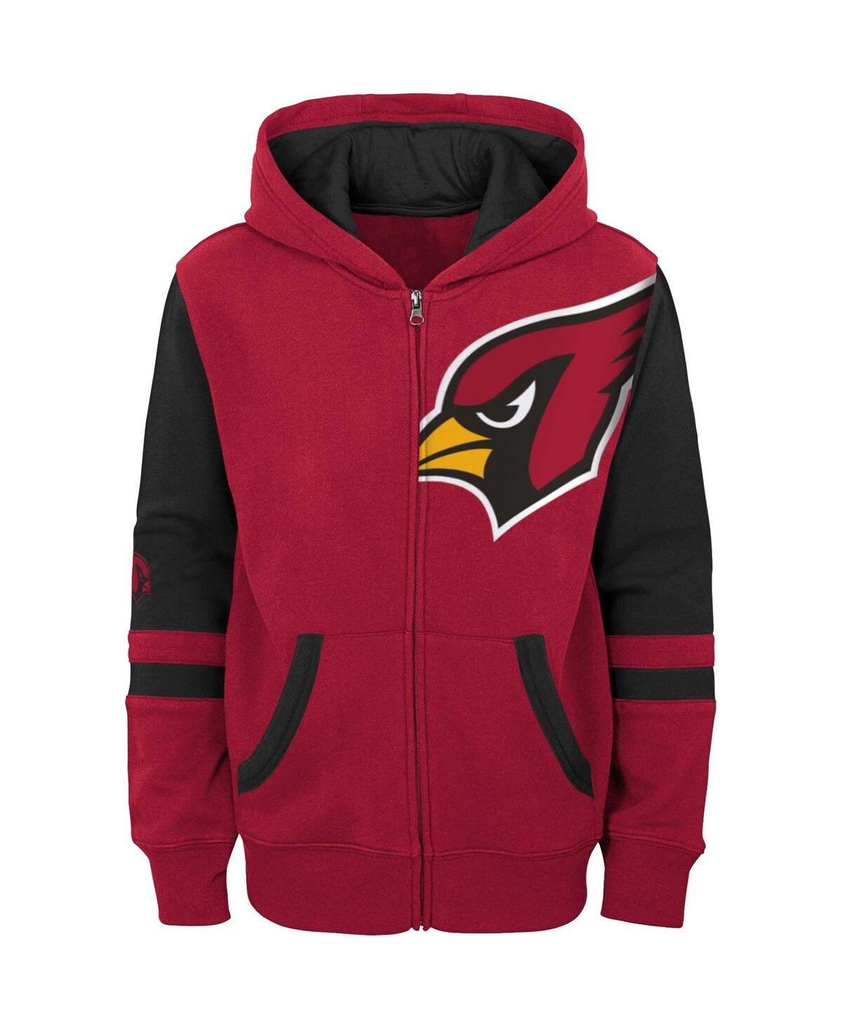 Shop Outerstuff Big Boys Cardinal Arizona Cardinals Colorblock Full-zip Hoodie