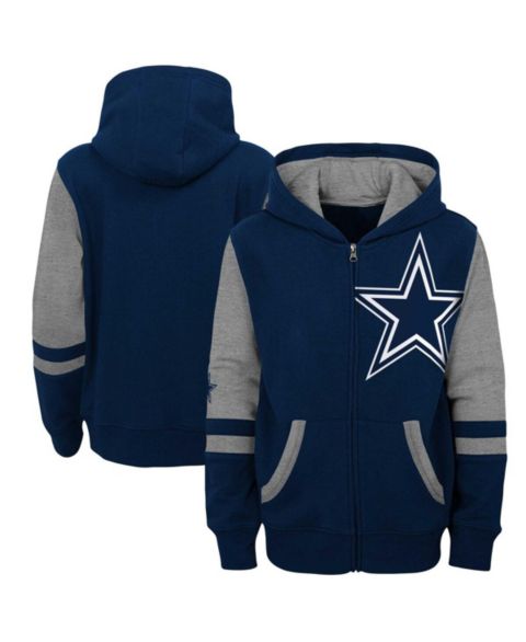 Худи Outerstuff Navy Dallas Cowboys Colorblock Full-Zip для мальчиков