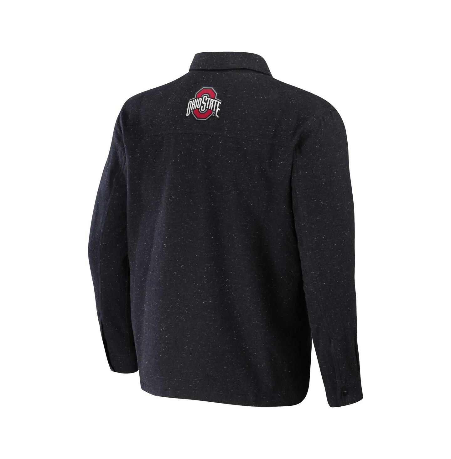 Мужские куртки Fanatics Darius Rucker Collection by Heather Charcoal Ohio State Buckeyes Sherpa-Lined Full-Snap Shacket — фото 3
