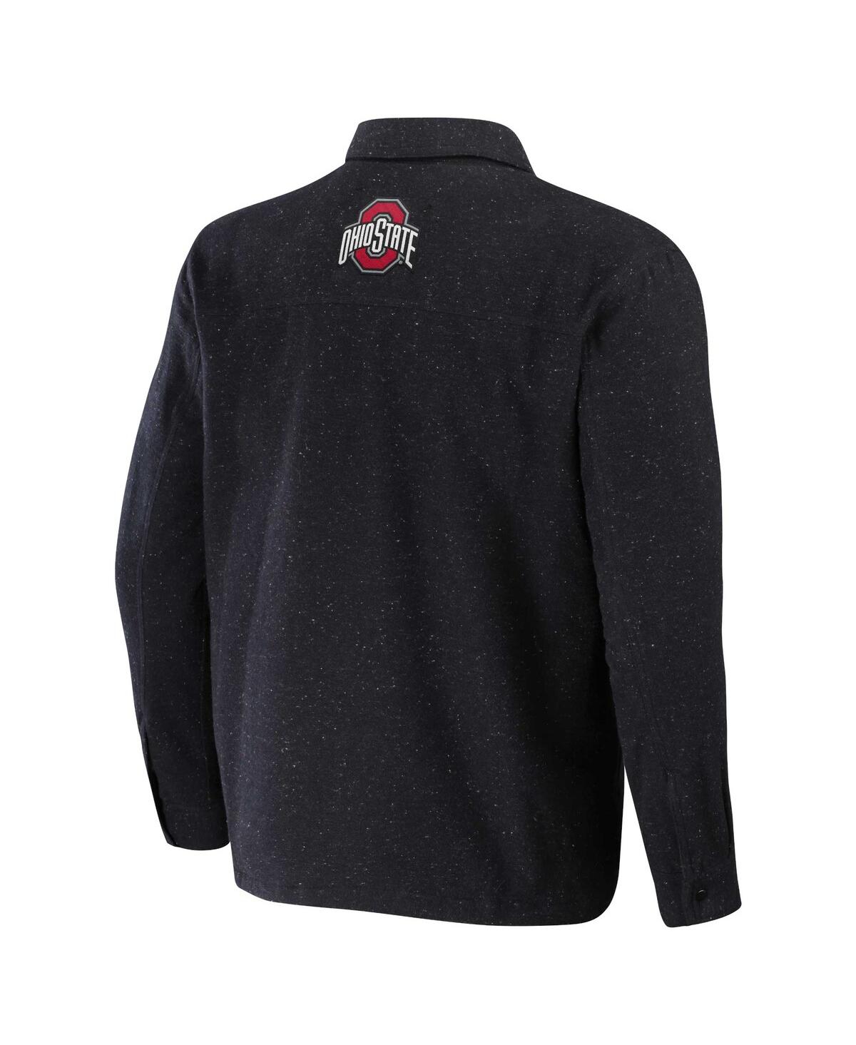 Men's Darius Rucker Collection by FanaticsOhio State Buckeyes Sherpa-Lined Full-Snap Shacket - Heather Charcoal