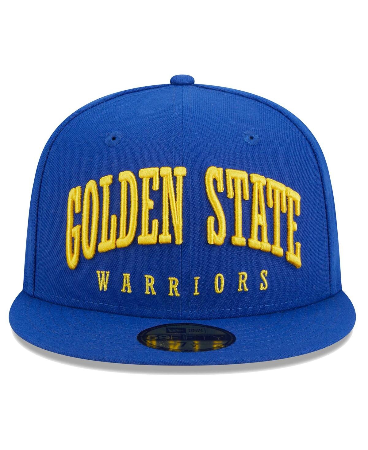 Men's New EraGolden State Warriors Big Arch Text 59FIFTY Fitted Hat - Royal