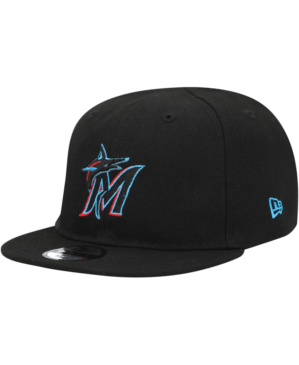 New Era Babies' Infant Boys And Girls  Black Miami Marlins My First 9fifty Adjustable Hat