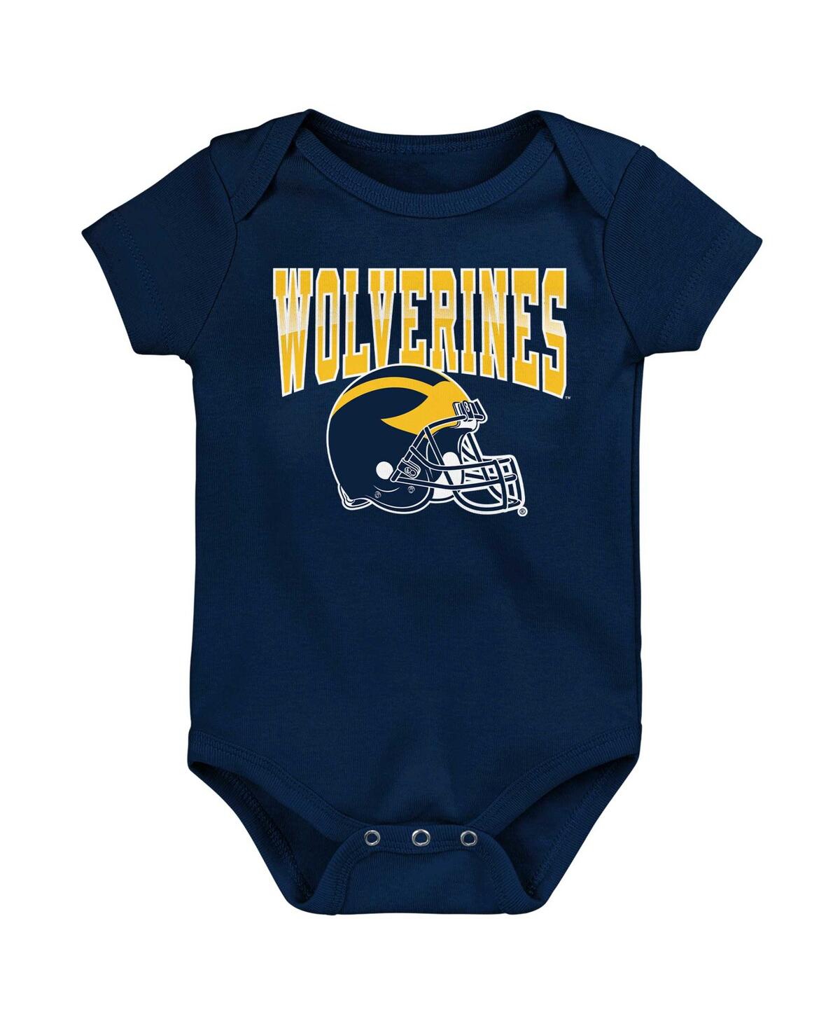 OUTERSTUFF INFANT BOYS AND GIRLS NAVY MICHIGAN WOLVERINES NEW HORIZON BODYSUIT