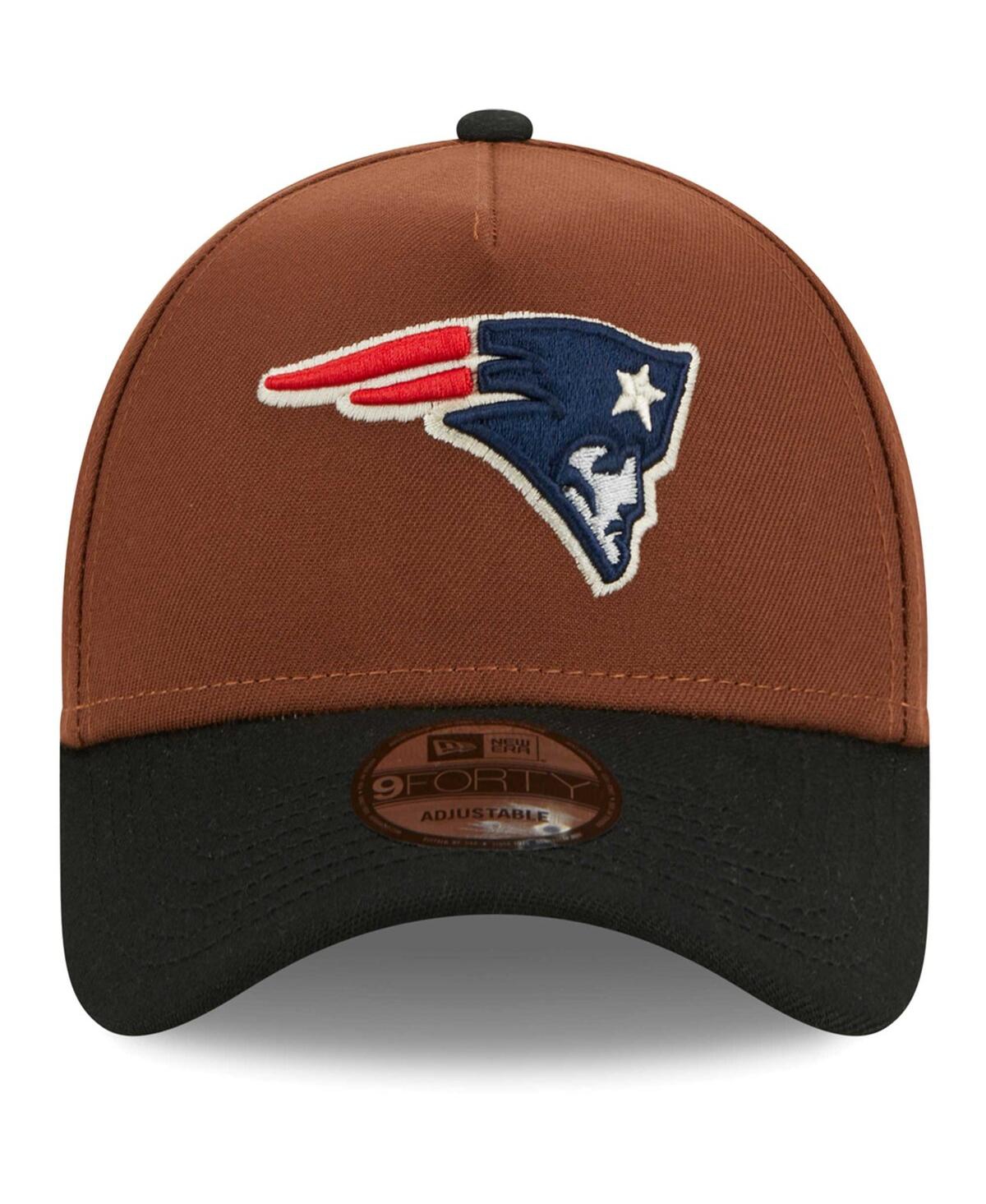 Shop New Era Men's  Brown, Black New England Patriots Harvest A-frame Super Bowl Xxxvi 9forty Adjustable H In Brown,black