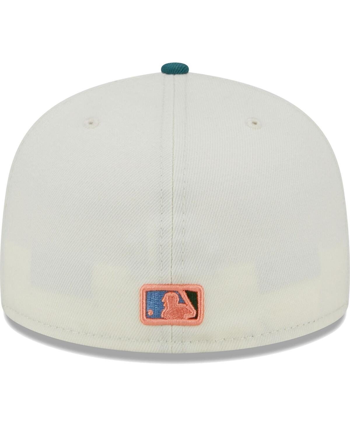 Shop New Era Men's  Cream Boston Red Sox Chrome Evergreen 59fifty Fitted Hat