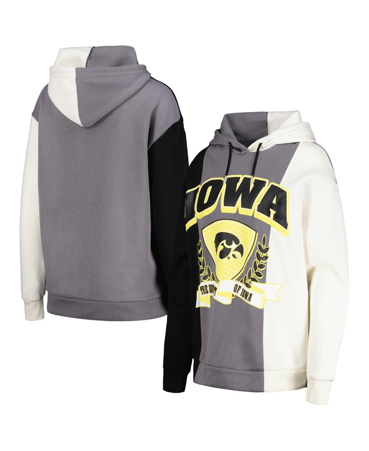 Shop Gameday Couture Women's  Black Iowa Hawkeyes Hall Of Fame Colorblock Pullover Hoodie