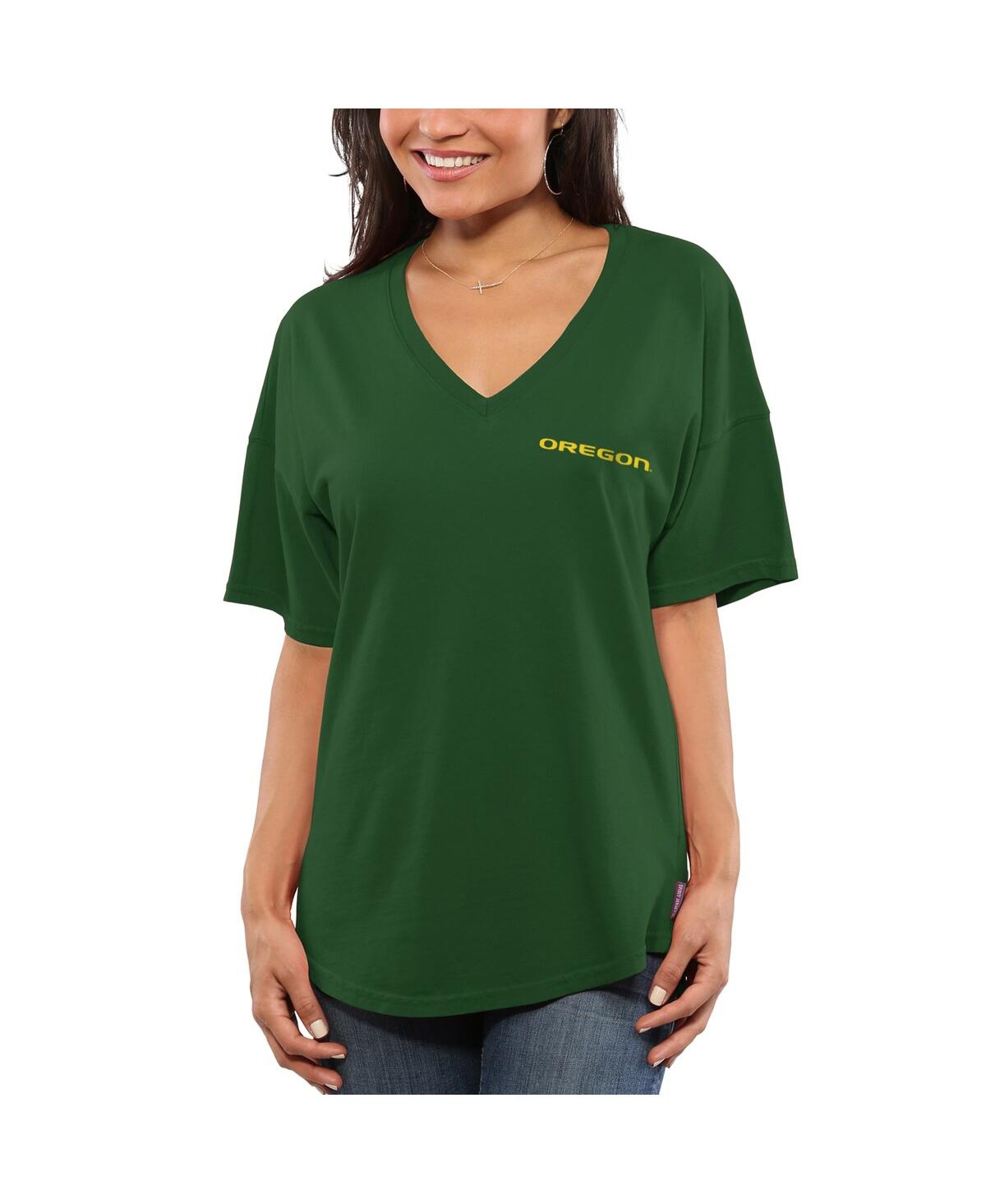 SPIRIT JERSEY WOMEN'S GREEN OREGON DUCKS SPIRIT JERSEY OVERSIZED T-SHIRT 