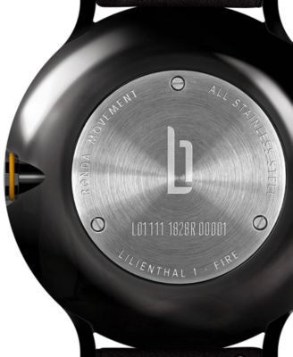 Lilienthal Berlin Men's Lilienthal 1 Fire Black Leather Watch 42mm