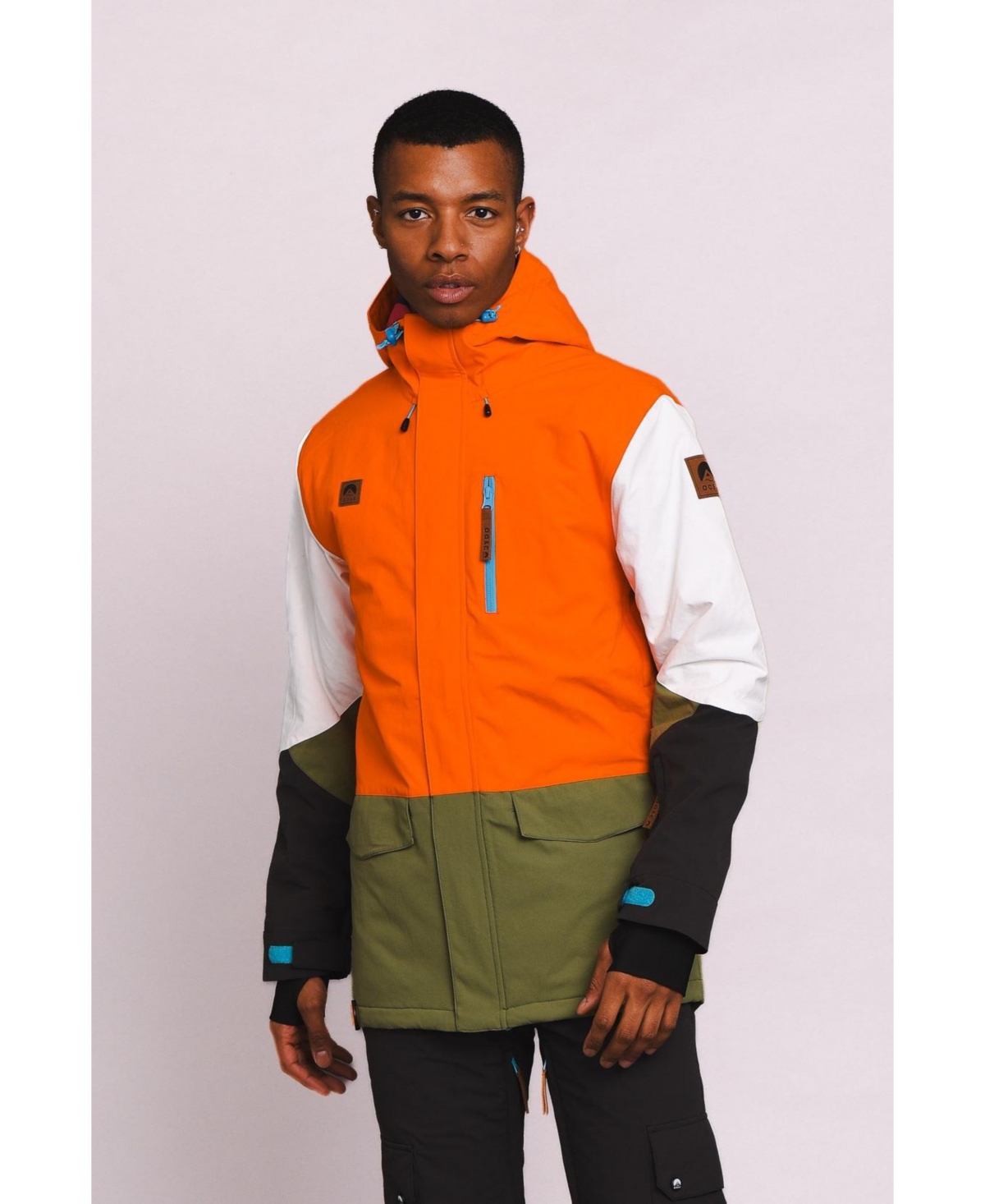 Yeh Man Ski & Snowboard Men's Jacket - Orange, khaki, white