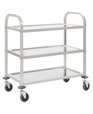 3-Tier Kitchen Trolley 37.4"x17.7"x32.9" Stainless Steel
