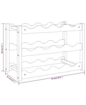 Wine Rack for 12 Bottles Solid Wood Walnut
