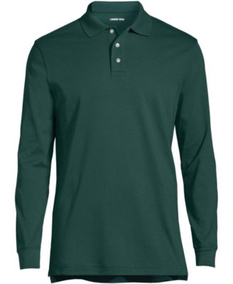 Men's School Uniform Long Sleeve Interlock Polo Shirt