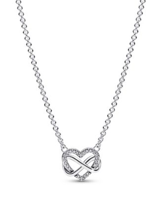 Pandora Moments Sterling Silver Sparkling Cubic Zirconia Infinity Heart Collier Necklace Macy s