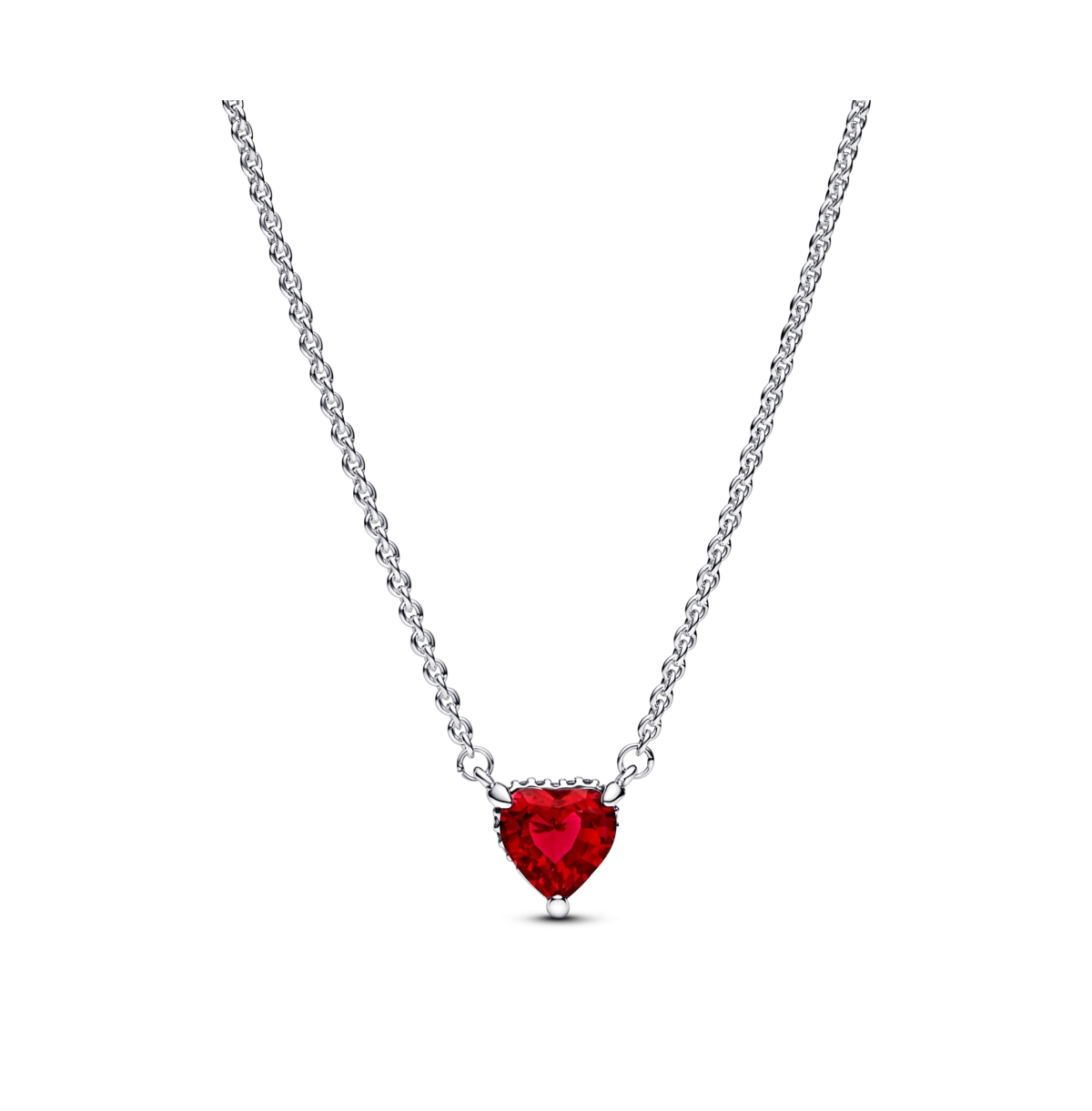 Timeless Sterling Silver Sparkling Heart Halo Cubic Zirconia Pendant Collier Necklace - Silver