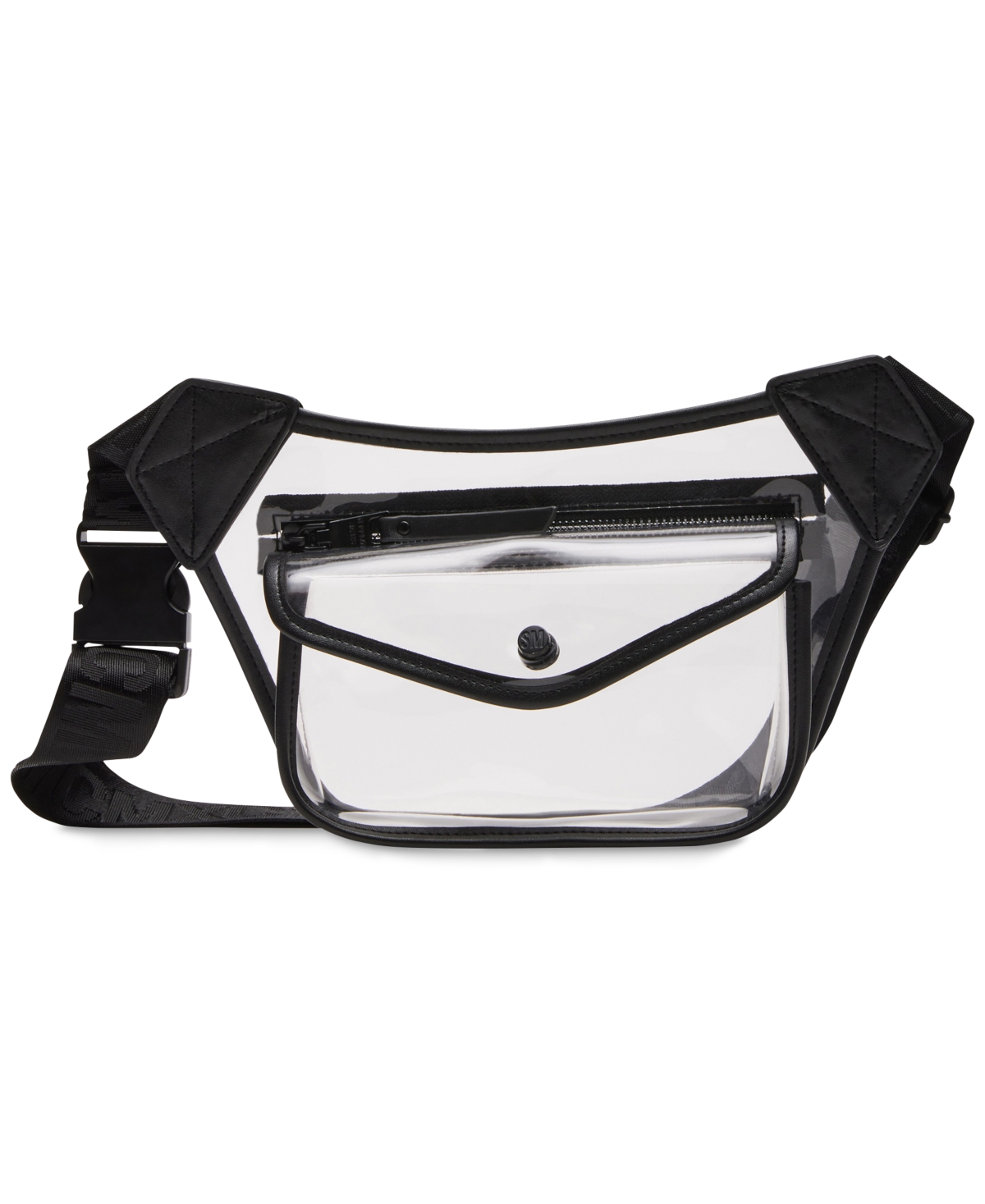 Steve Madden Women's Iridescent Clear Jelly Belt Bag In Black