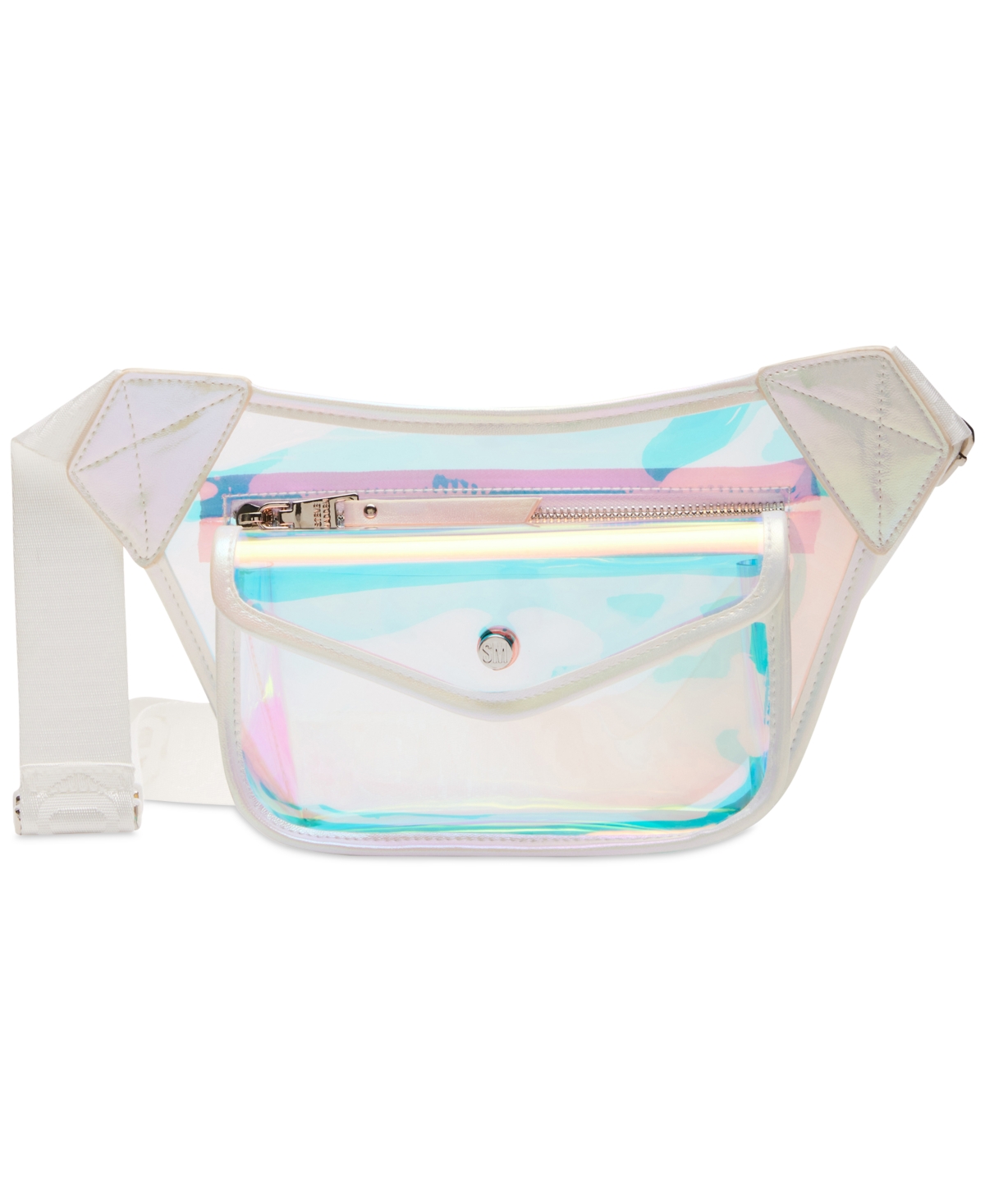Steve Madden Women's Iridescent Clear Jelly Belt Bag