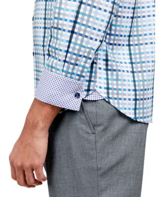Men's Regular-Fit Dobby Plaid Dress Shirt