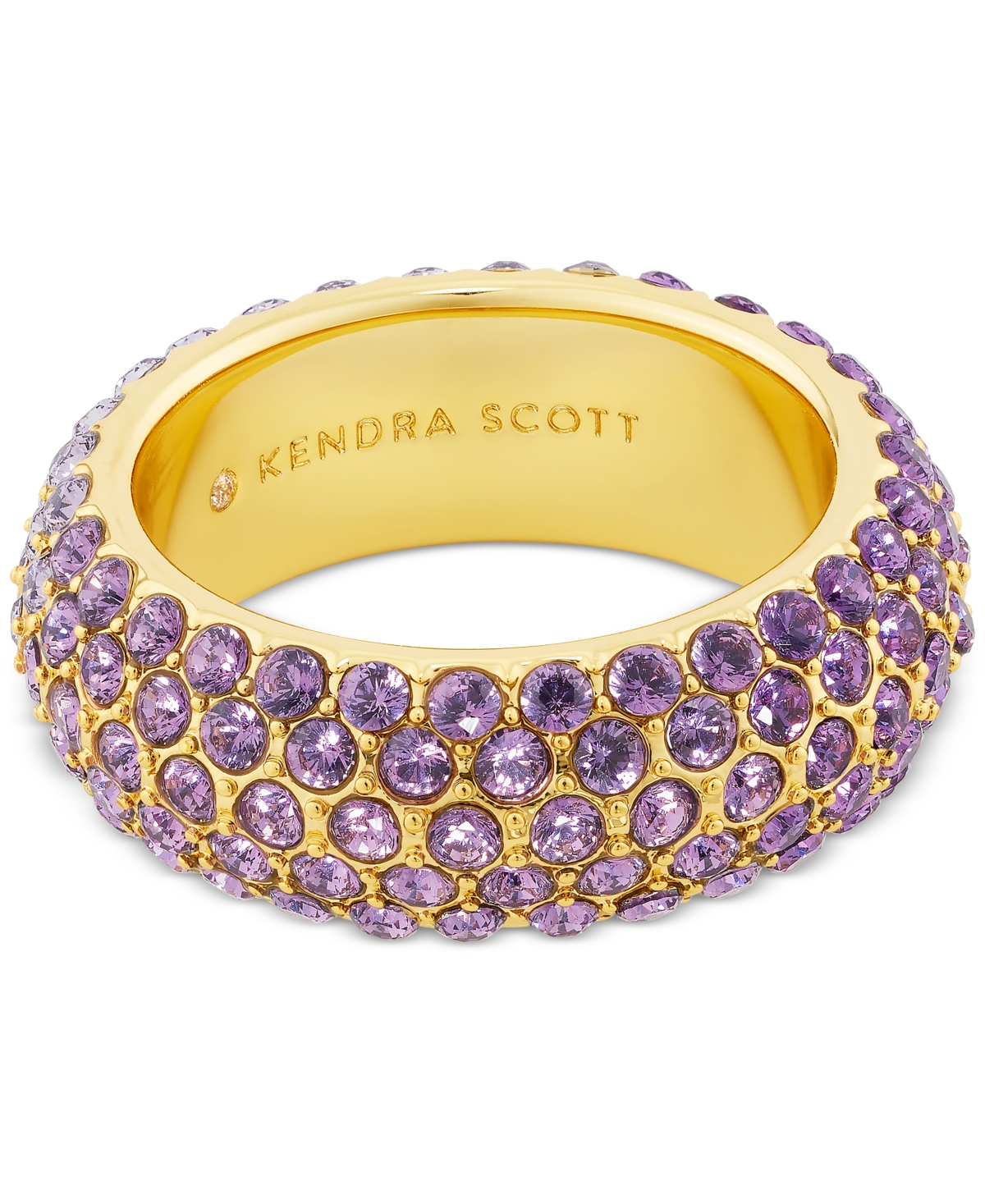 KENDRA SCOTT 14K GOLD-PLATED PAVE CHUNKY BAND RING
