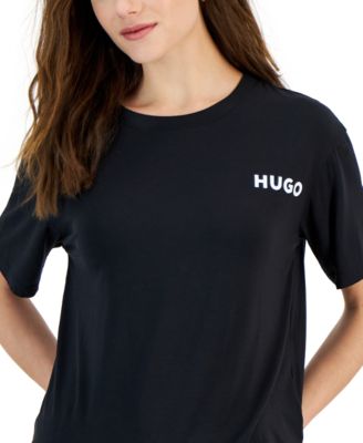 HUGO Women's Center Logo Relaxed Fit Jersey Sweatshirt - Soft Brushed Lounge Sweatshirt, Pullover Style - View #9