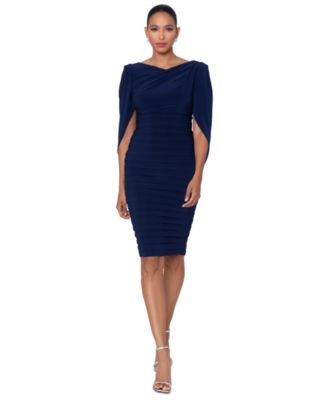 Betsy & Adam - Women's Boat-Neck Drape-Back Sheath Dress