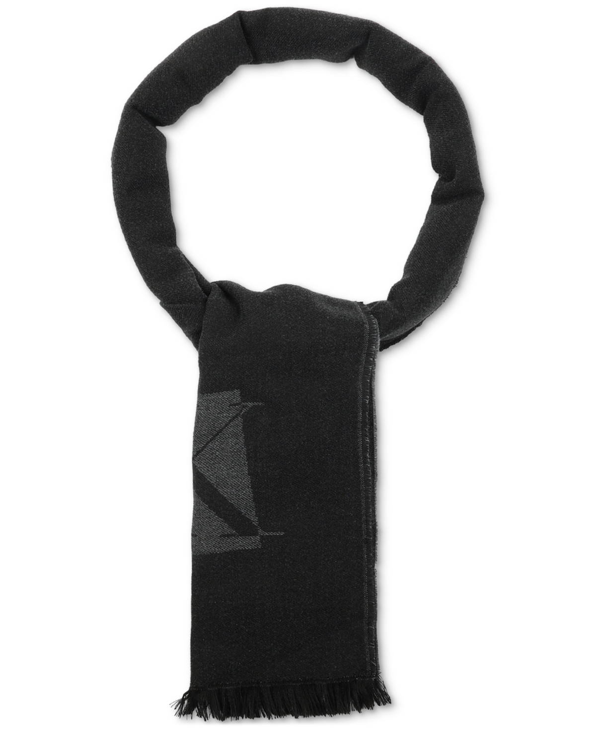 Shop Calvin Klein Men's Inverse Ck Logo Yarn Dye Scarf In Black Medium Grey