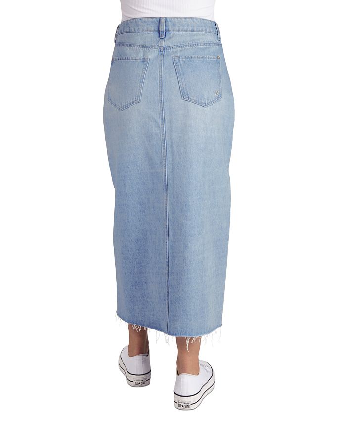 Indigo Rein Juniors' 5-Pocket Midi Denim Skirt - Macy's